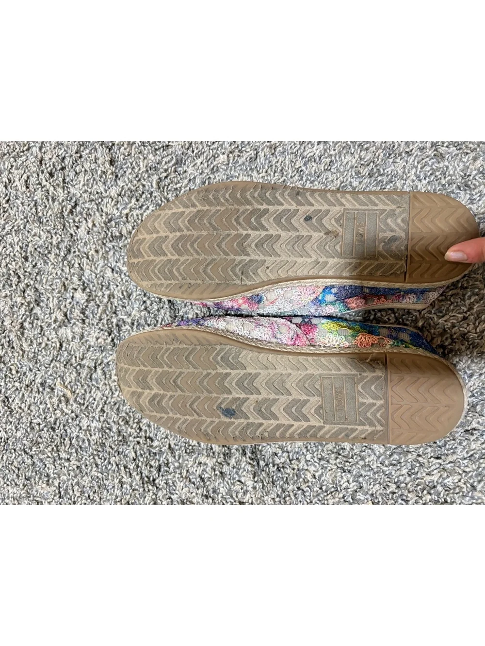 TOMS Palmera Multi Crochet Slip On Espadrilles Multi-Color Floral Lace Womens 10
